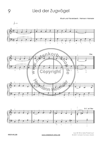 Lied der Zugvögel [Klavier] (pdf)