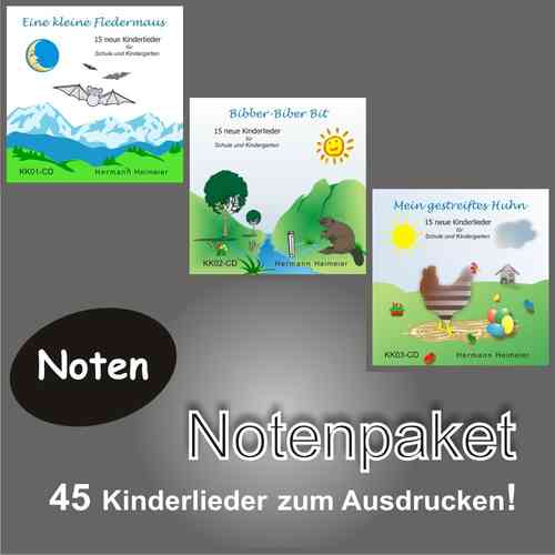 1-3 Notenpaket - 45 Kinderlieder (pdf)
