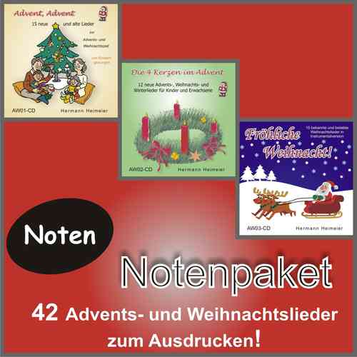 Notenpaket - 42 Advents- und Weihnachtslieder (pdf)