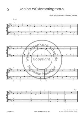 Meine Wüstenspringmaus [Klavier] (pdf)