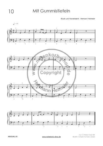Mit Gummistiefeln [Klavier] (pdf)