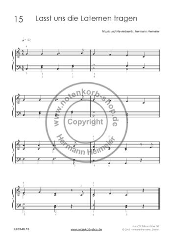 Lasst uns die Laternen tragen [Klavier] (pdf)