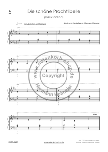 Die schöne Prachtlibelle (Insektenlied) [Klavier] (pdf)