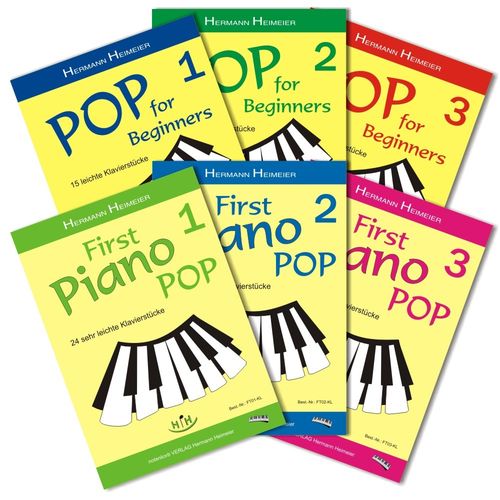 Klaviernoten-Set First PianoPop/ Pop for Beginners (2x3 Bände)