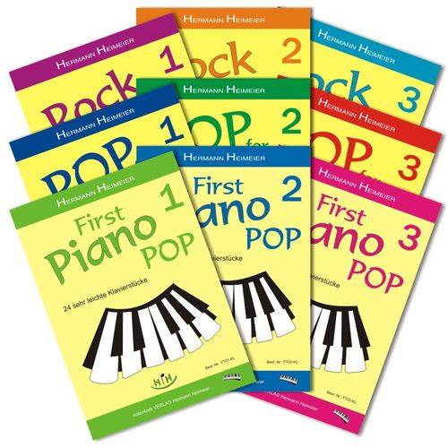 Klaviernoten-Set First PianoPop/ Pop for Beginners/ RockBallads (9 Bände)